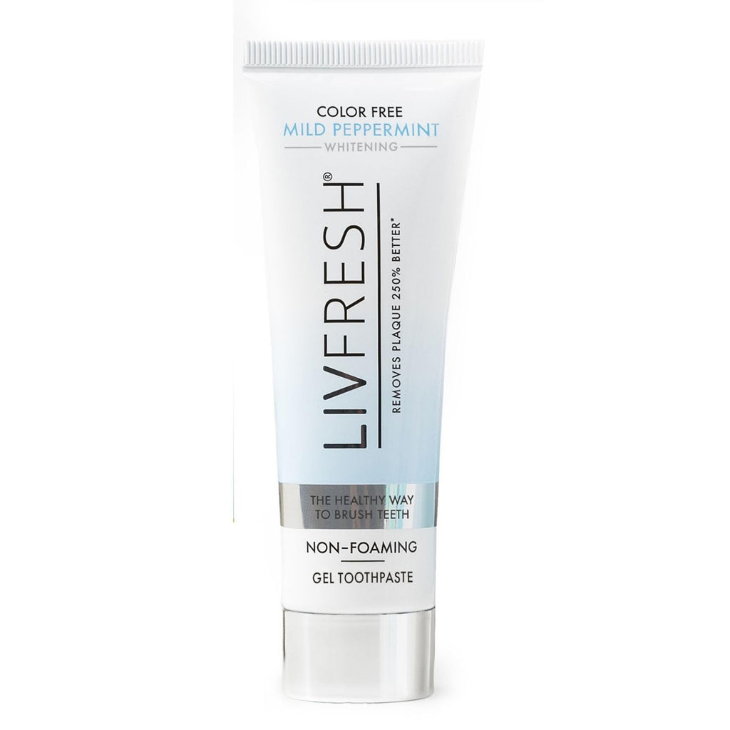 LIVFRESH Toothpaste Gel, Clinically Proven to Remove Plaque 250% Better, Does Not Irritate Gums, Reduces Tartar Buildup, Mild Peppermint