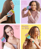 KTKUDY Wet or Dry Detangling Hair Brush for All Hair Types - Eliminates Knots & Reduces Breakage Hairbrush - Tangle Free Detangler Brush For Women Men & Kids, Single, 1 Count