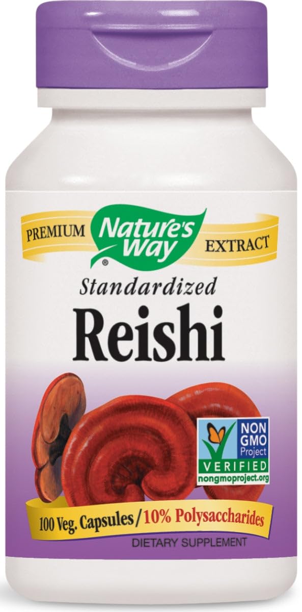 Natures Way Reishi Standardized Vegetarian Capsule, 100 ct