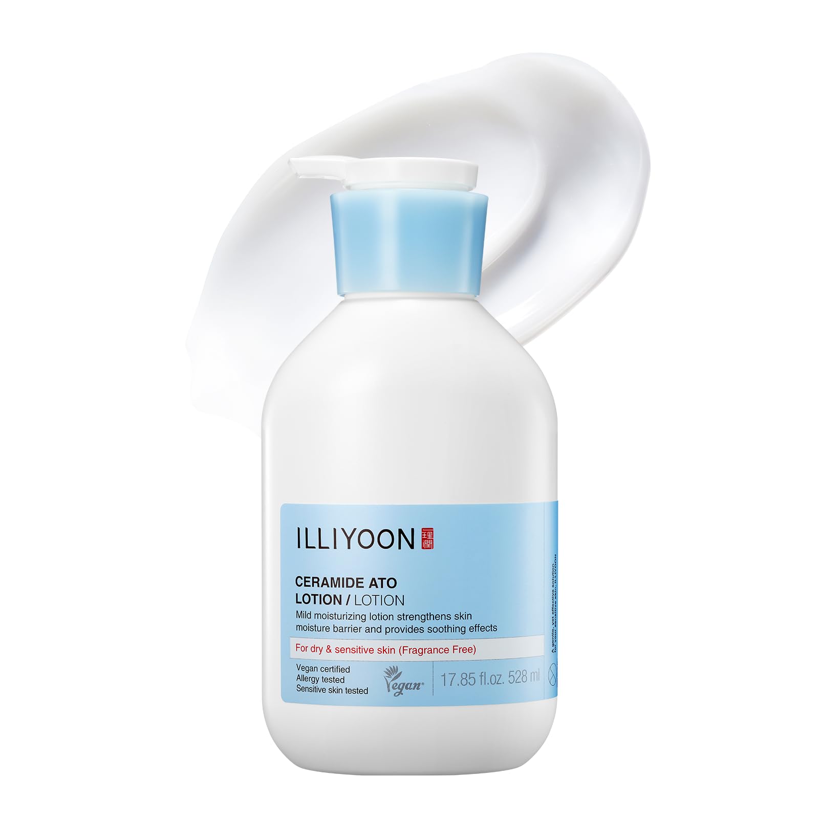 ILLIYOON Ceramide Ato Lotion 528ml(17.85oz) | Daily Moisturizing Lotion for All Skin Types | Deep Moisturizing and Soothing Effect | Korean Skin Care