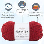 Premier Yarns Serenity Chunky Solid Red Ochre DN700-34 (3-Skeins - Same Dye Lot) Chunky Bulky #5 Acrylic Yarn for Crocheting and Knitting with Project Bag