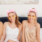 Semato 8 Pcs Pink Spa Headband for Washing Face and Makeup Bridesmaid Proposal Gifts for Women Coral Fleece Skincare Headbands Elastic Bow Head