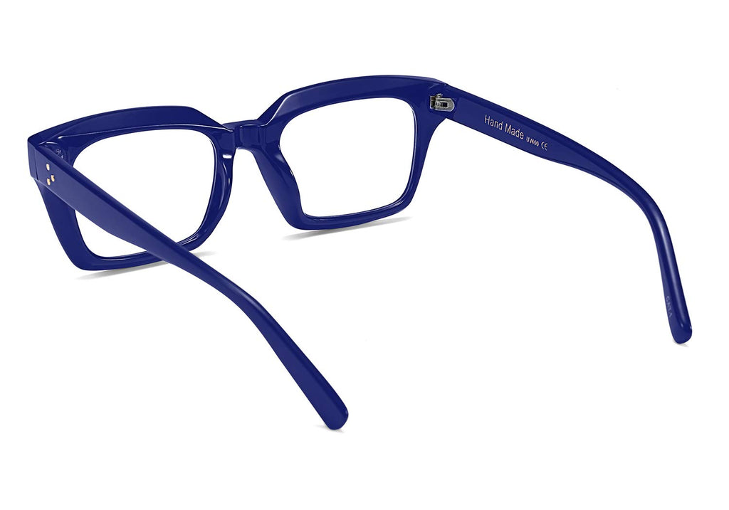 FEISEDY Square Blue Light Blocking Reading Glasses Anti Glare Digital Eyestrain Reader B2479 Blue 1.75x