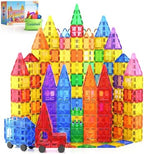 100PCS Magnetic Tiles STEM Building Toys Set with 2 Cars, Sensory Stacking Magnetic Blocks for Toddlers & Kids, Ideal for Preschool Montessori Toys Christmas Birthday Gifts for Boys & Girls Ages 3+