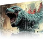 MTG Playmat Non-Slip Rubber Backing Printing Commander Board Game Desk Mat Duel Mat TCG PTCG Playmat 24x14 inches and Free Storage Bags (Godzilla with Zones)