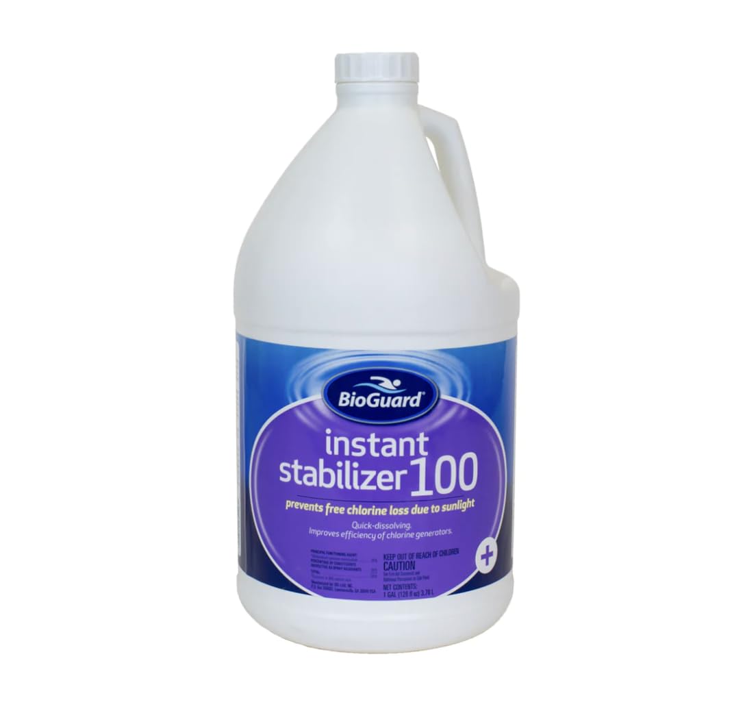 BioGuard Instant Stabilizer 100, 1 Gallon, Single, Improves Chlorine Generator Efficiency, Easy to Apply, Quick-Dissolving