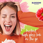 Blossom Moisturizing Lip Gloss Tubes, Roll on Perfume Oil, Natural Essential Oils, Scented pH Color Change Lip Balm with Real Flowers, 0.7 fl. oz/15mL, 3 Pack Gift Set, Cherry/Honey Jasmine/Turquoise