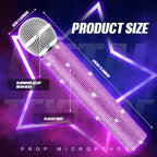 Sanwuta Fake Microphone Prop Sparkly Bling Rhinestones Plastic Play Microphone Pretend Glitter Bedazzled Mic for Cosplay Party Costume(Purple)