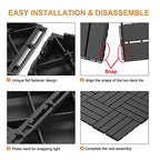 Goovilla Plastic Interlocking Deck Tiles, 9 Pack , 12"x12" Waterproof Outdoor Flooring All Weather Use, Patio Floor Decking Tiles for Porch Poolside Balcony Backyard, Dark Grey