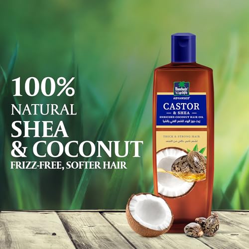 Parachute Advansed Castor & Shea Enriched Coconut Hair Oil| Castor Hair Oil| 10x Stronger Hair| For Thick, Soft & Nourished Hair| 10.1 Fl.oz | Pack of 2
