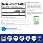 Orgain Creatine Monohydrate Micronized Powder, 100 Servings, Unflavored, Supports Muscle Growth, Post Workout Recovery and Brain Health, No Artificial Additives, for Men & Women, Vegan