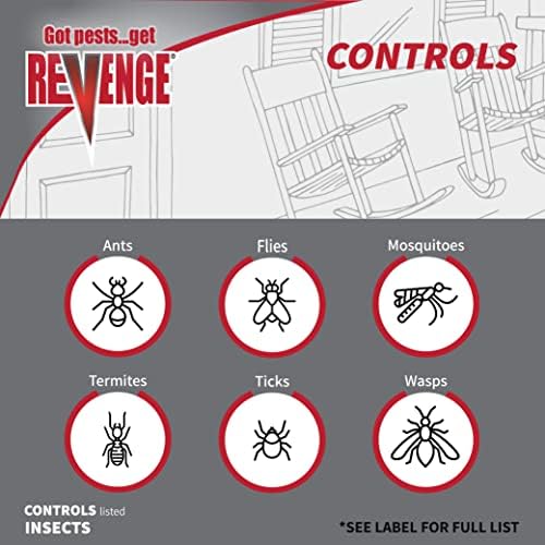 Bonide Revenge Termite & Carpenter Ant Killer Spray, 16 oz Concentrate, Long Lasting Pesticide for Indoors and Outdoors