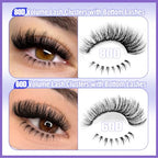 Yawamica Fluffy Lash Clusters Kit DIY Lash Extension Kit with Bottom Lashes Wispy Cluster Eyelash Extension 10-18MM 60D+80D Individual Lashes Kit with Lash Bond and Seal and Applicator for Beginners