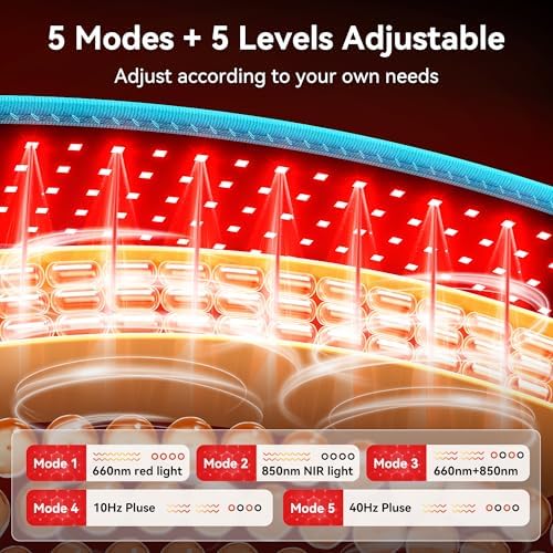 Red Light Therapy, 150 LEDs Portable Red Light Therapy Belt with Wireless Rechargeable Controller, 660nm & 850nm Infrared Light Therapy for Body, Waist Back Muscle Pain Relief (Black)