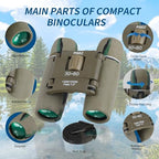 PISEZ 30X60 Compact Binoculars for Adults and Kids，Lightweight Foldable Easy Focus Small Binoculars for Bird Watching Hunting Concert Traveling Theater Opera Sightseeing