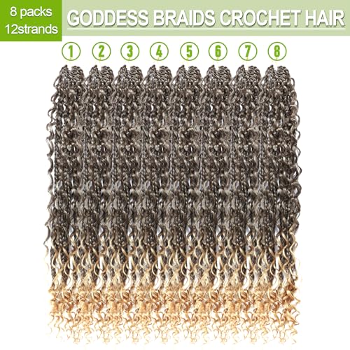 Goddess Bohemian Box Braids Crochet Hair-8 Packs 24 Inch Boho Crochet Braids for Black Women Synthetic Braiding Hair (T27, 24 Inch(Pack of 8))
