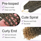 Goddess Box Braids Crochet Hair For Women-14 Inch 8 pack Pre Looped Boho Crochet Braids Short Prelooped Bohemian Boho Box Braids Crochet Hair With Curly Ends Ombre Crochet Braid Hair（14in,#1b/27）