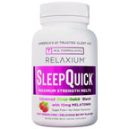 Relaxium Sleep Quick Maximum Strength Melts, Fast Acting Sleep Aid with 10 mg Melatonin, Drug Free Dietary Supplement, Vegan, Gluten Free, Made in USA, 100 Servings, Berry Flavor