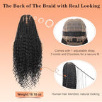 13x8 HD Lace Front Braided Wigs Knotless Boho Braided Wigs for Women Box Braid Wig With Baby Hair Human Hair Blended Long Braids Lace Front Wig 36 Inch Black