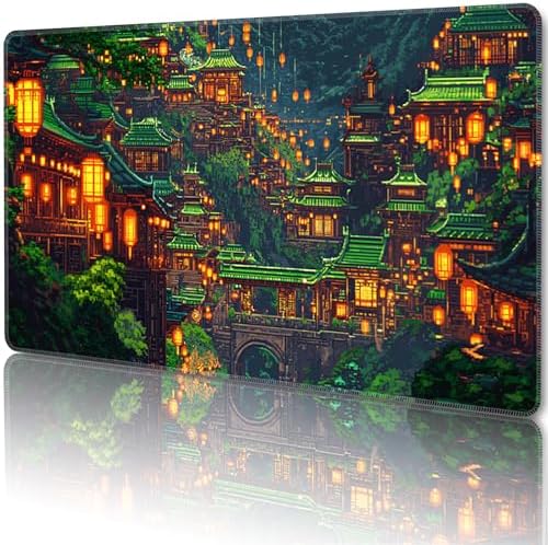 MTG Playmat Magic Card Playmat Game Mat,TCG & CCG Card Games Mat with Free Storage Bags Size 24 x 14 Inches (No with Zones,House)