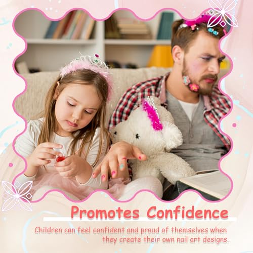 Kids Nail Polish - 18 Color Non Toxic Nail Polish for Kids Quick Dry Peel-Off Water Based Toddler Nail Polish, Rainbow Colors Gifts Nail Polish Kids for Ages 3+
