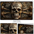 DEGDFSGR for MTG Playmat with Zones 24 x 14 inches for TCG Playmats Non-Slip Rubber Base Commander Play Mat for Magic The Gathering Playmat Iorcana Trading Card Game, Pirate Skull Crossbones