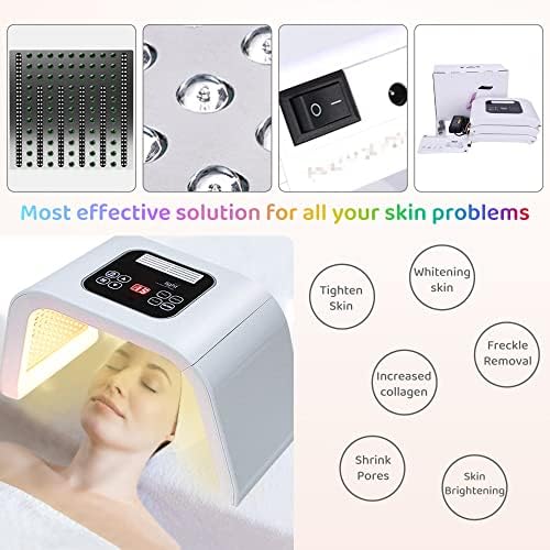 Led-Light-Therapy, Red Light Therapy for Face 7 in 1 Colors LED Facial Skin Care Tool Facial Neck Body Hand Skincare Mask