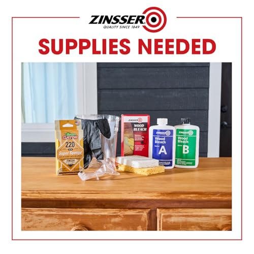 Zinsser Wood Bleach Kit | Lighten Furniture, Floors, Cabinets, Trim | Removes Red Tone | 2-Step Brightening System | 2-Step 8 fl. oz. Kit (16 fl. oz. Total)