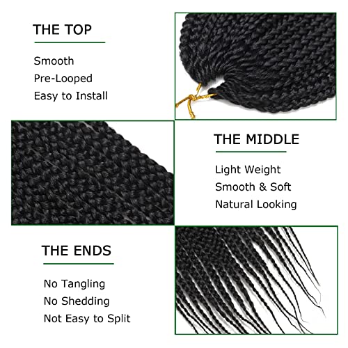 Crochet Box Braids Hair 7 Packs 30 Inch Pre Looped Goddess Boho Crochet Hair for Black Women (30 inch, 1B)