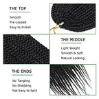 Crochet Box Braids Hair 7 Packs 30 Inch Pre Looped Goddess Boho Crochet Hair for Black Women (30 inch, 1B)