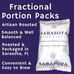 Sarasota Coffee Ground Packets | Low Acid Dark Roast Ground Coffee Packs | European French Roast | Mold Free Coffee Singles Packets | Ground Coffee Pouches | Individual Coffee Packets for 12 Cup Coffee Maker | 1.75 Ounce Bags, 100 Count