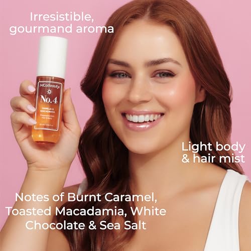 MCoBeauty Fragrance Mist No. 4, Vanilla & Macadamia Scent, Lightly Decadent Scent for Day or Night, Like a Freshly Baked Cookie, Vegan, Cruelty Free
