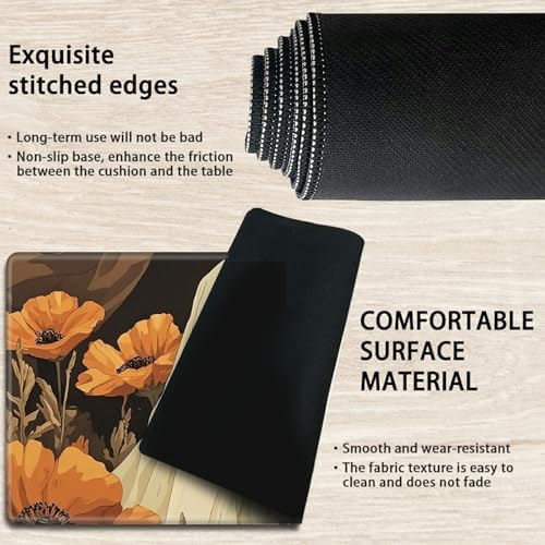 Playmats for Magic: The Gathering MTG Card Game Mat Plus 50 Pcs Card Sleeves, 24 x 14 inch TCG Mat with Stitched Edge for Commander Deck Duskmourn Board Game, White Ghost