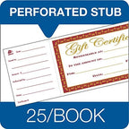 Adams 1-Part Gift Certificates with Stub 3-1/4" x 7-13/16", (4)