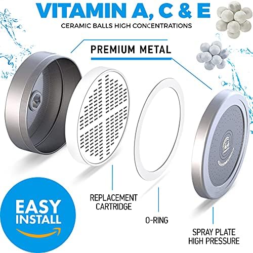 AquaHomeGroup Handheld Shower Head with Filter 20+3 Stage Filtration Shower Filter for Hard Water - Vitamin C,A and E infused Shower Water Filter with SPA Effect - High Pressure Shower Head with Hose