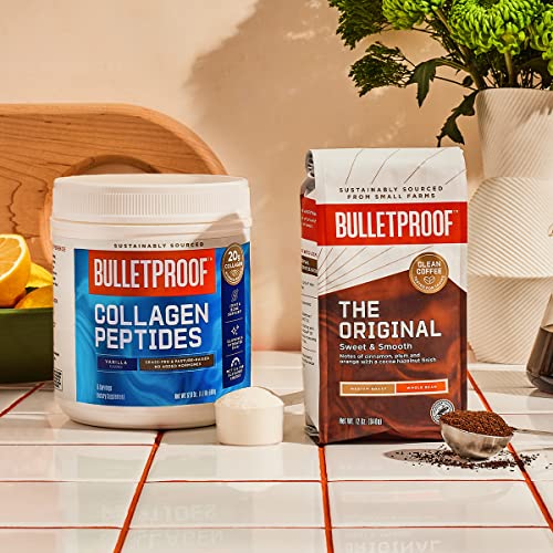 Bulletproof Vanilla Collagen Peptides Powder with MCT Oil, 17.6 Ounces, Grass-Fed Collagen Protein for Skin, Bones and Joints