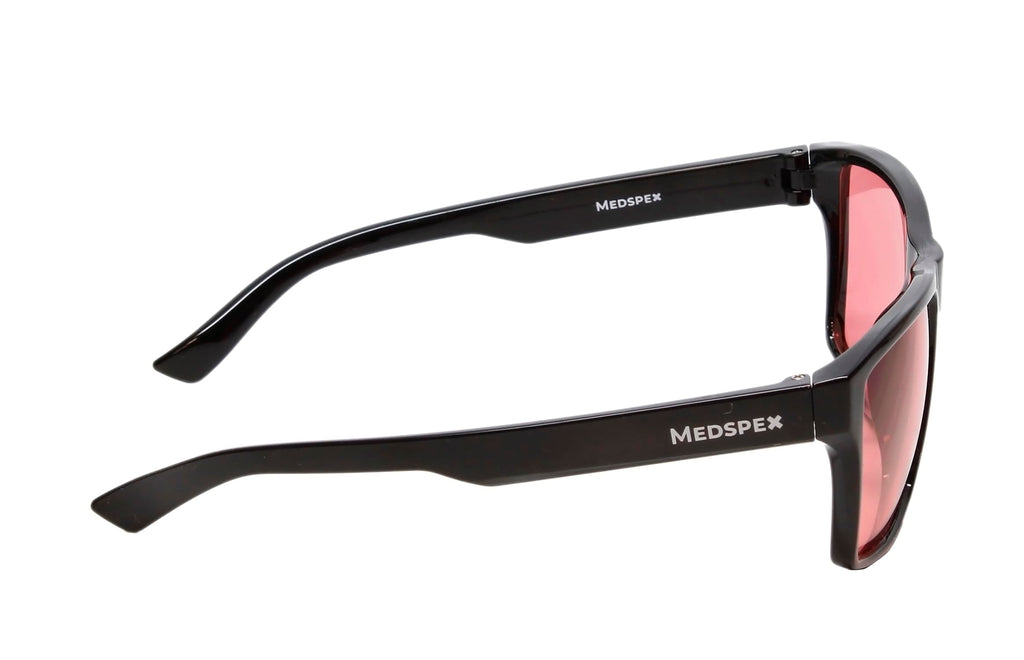 Medspex R787M FL-41 Tinted Glasses Black/Pink Migraine FL41 Fluorescent Light Sensitivity Indoor Outdoor Photophobia Readers