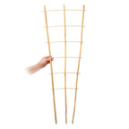 SWANGSA 6 Pack 3Ft Bamboo Trellis for Climbing Plants,35.5 Inch Fan-Shaped Bamboo Plant Trellis with 100pcs Twist Ties for Outdoor and Indoor Potted Plants Garden Stakes