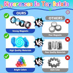 Cevioce 20Pcs Fidget Toys Adults Pack,Stocking Stuffers for Teens Boys Girls,Autism Sensory Toys with Fidget Spinner Slug Magnetic Rings,Squishy Fidget Toys ADHD Stress Relief,Party Favor for Kid-BPYO