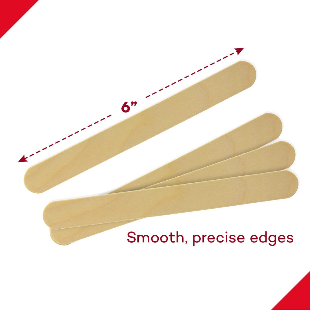 Dealmed Senior 6" Tongue Depressors - Sterile Wood, 100 Ct (10 Pack)