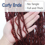 24 Inch Goddess Box Braids Crochet Hair 8 Packs Boho Crochet Braids for Black Women Boho Box Braids Crochet Hair Bohemian Crochet Box Braids Hair Extensions (24inch, Bug#)