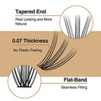 4 Trays 960pcs Individual Lashes Extension, 10D Natural Mix Pack Cluster Lashes, 10-14mm Mix Lengths C Curl 0.07mm Thickness Lash Clusters And Apply Under your Lashes