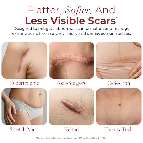 Physician Formulated Silicone Scar Sheets - Advanced Crosspolymer Medical Grade Silicone Scar Tape for Surgery, C Section, Keloids & Hypertrophic Scars - Silicone Tape For Scars - Scar Patches