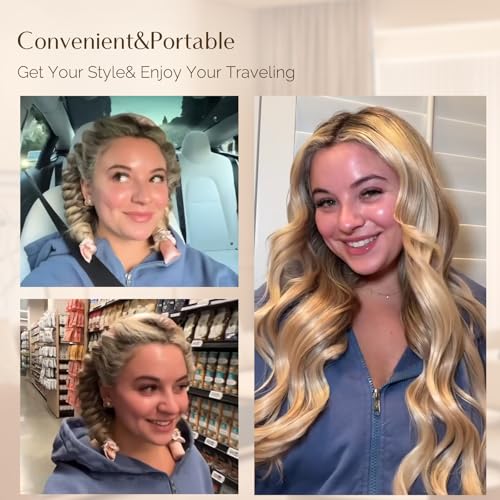Yanibest Satin Heatless Curler Set, Overnight Hair Curler to Sleep in, No Heat Curling Rods, with Satin Scrunchies and Clip