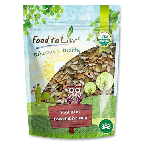 Food to Live Organic Dry Roasted Sunflower and Pumpkin Seed Mix, 8 Ounces – Oven Roasted, No Oil added, Healthy, Natural Snack, Rich in Protein, Perfect for Baking and Salads, Vegan, Kosher, Bulk