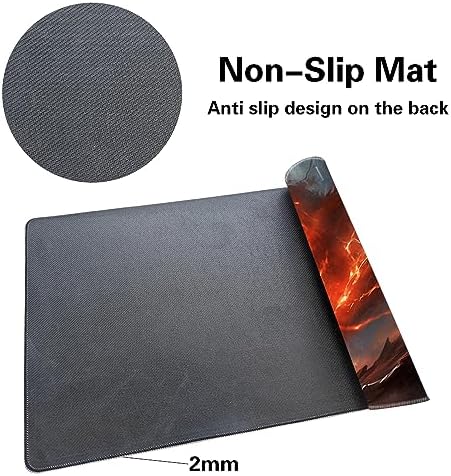 MTG Playmat Size 24x14in Free Storage Bags Non-Slip Backing Printing, Ideal for Card Game Enthusiasts TCG Playmat (No with Zone,Powerful Energy)