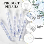 120 Count Wedding Mini Bubble for a Wedding Wands Bulk Heart Bubble Wand for Guests Send Off Party Supplies Valentine Anniversaries Celebration (Blue Flower)