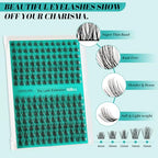 Lash Extension Kit,DIY Eyelash Clusters Kit 168Pcs with Lash Bond and Seal Glue Waterproof,Eyelashes Remover for Lash Cluster Extensions Kit for Beginner,Lashes Applicator Tool(Medusa,D-Mix8-16mm Kit)