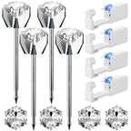 12 Pcs Ear Piercing Kit Disposable Ear Piercing Gun Kit with 4 Pcs 6 Prong Setting Cubic Zirconia Earrings Stud 316L Stainless Steel Easy to Use at Home Self Ear Piercer Gun Kit Tool, Silver