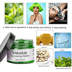 Temporary Hair Color Wax,Hair Color Spray Wax, Natural Hair Coloring Wax Material Disposable Hair Styling Clays Ash for Cosplay,Party,Masquerade, Halloween.etc (Blue White Green Pink, 1 Pack)